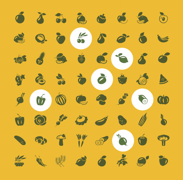 水果和蔬菜的图标图片下载