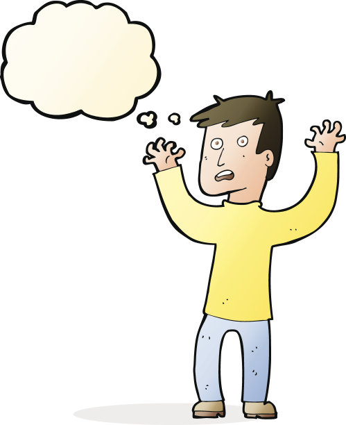 卡通人物用思想泡泡吓坏了人图片下载