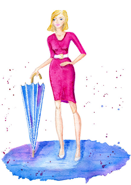 伞的女孩图片下载