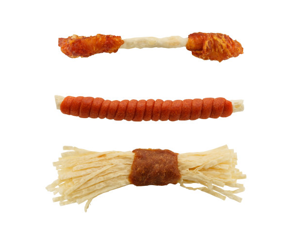 在白色背景上孤立的狗治疗的集合图片下载