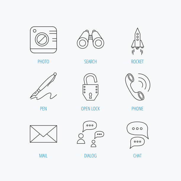 照片，启动火箭和搜索图标。图片下载