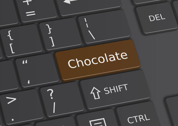 键盘上写着“巧克力”图片下载