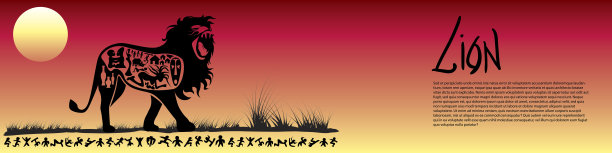 部落狮子横幅图片下载