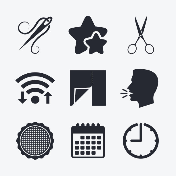 纺织品布匹图标。剪刀美发师。图片下载