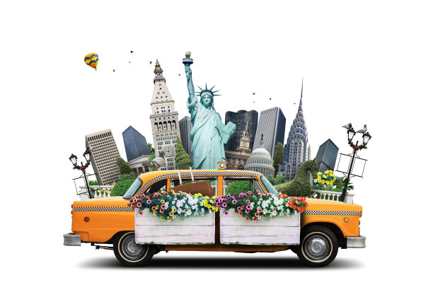 美国，典型的黄色纽约素材图片