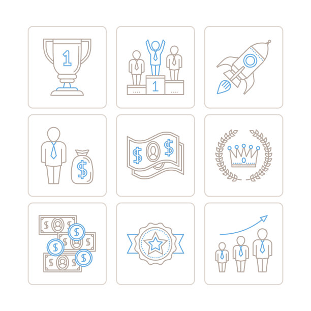 向量业务图标和概念集图片下载