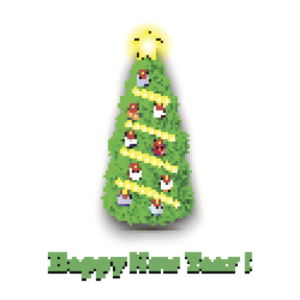 新年快乐，装饰圣诞树图片下载