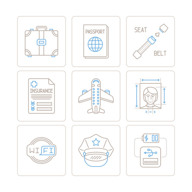 一组矢量旅行图标和概念图片下载