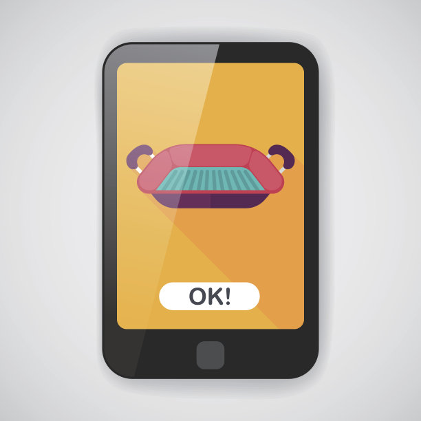 烤盘平面图标与长阴影，eps10图片下载