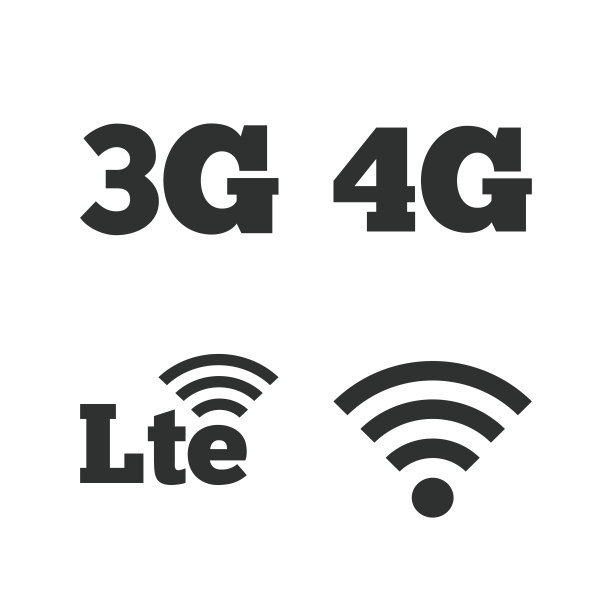 移动电信图标。3G, 4G和LTE图片下载