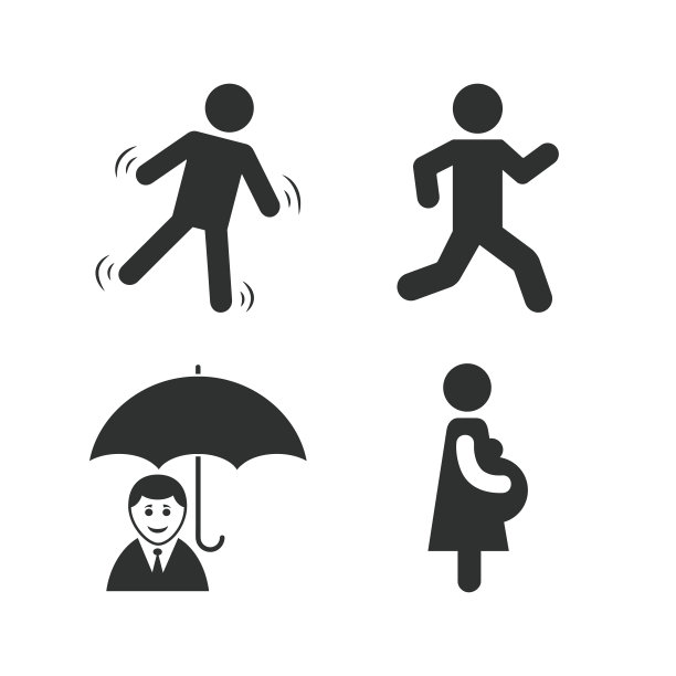 商人和雨伞。人类运行标志图片下载