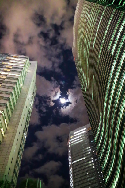 东京市中心的满月建筑。图片下载