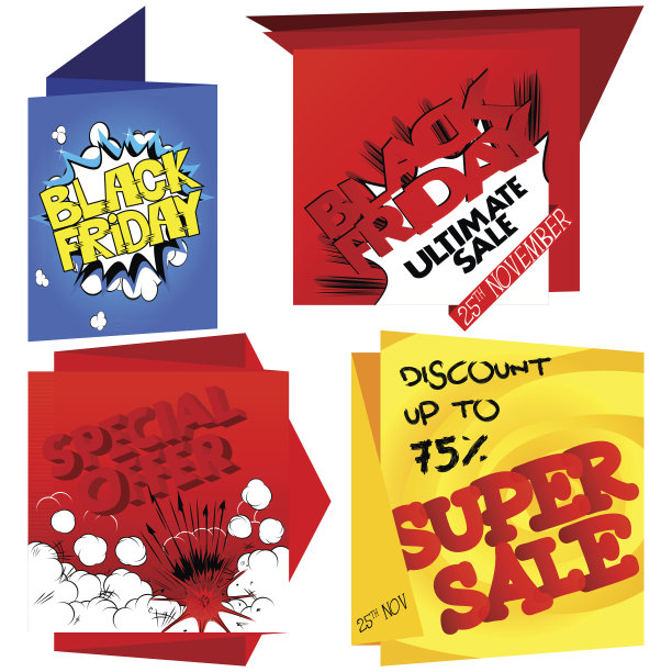 向量黑色星期五横幅设置图片下载