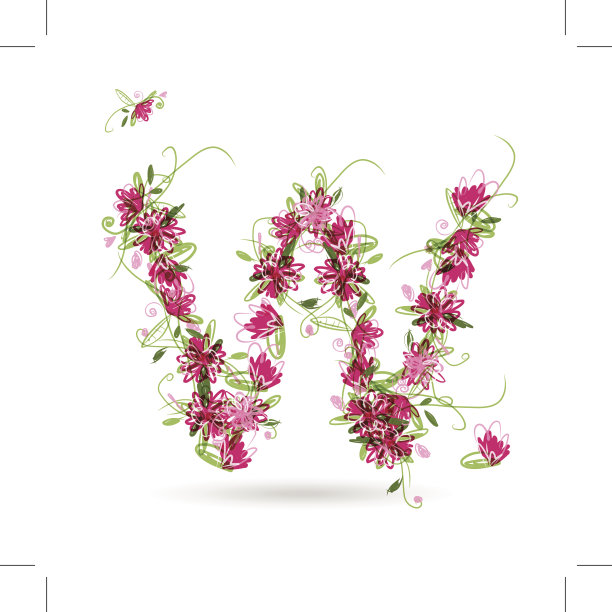 花字母W为您的设计图片下载