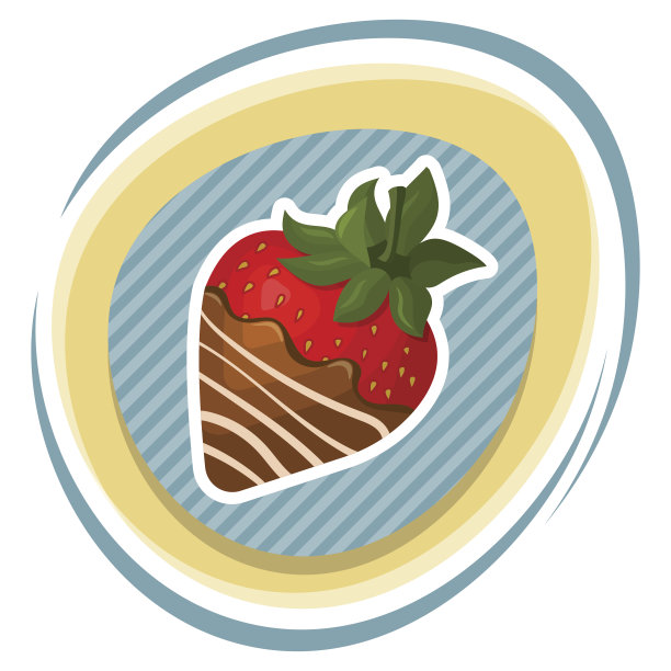 巧克力草莓的彩色图标图片下载