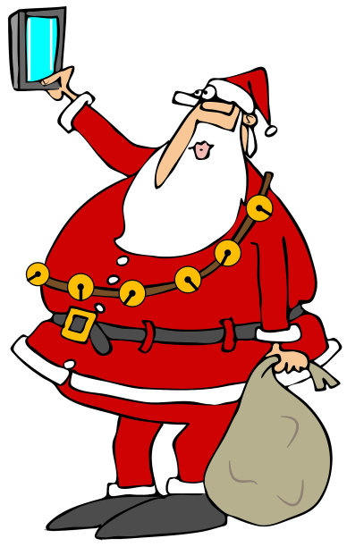 圣诞老人在自拍图片下载