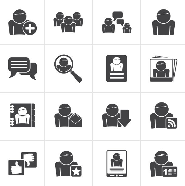 黑色社交媒体和网络图标图片下载