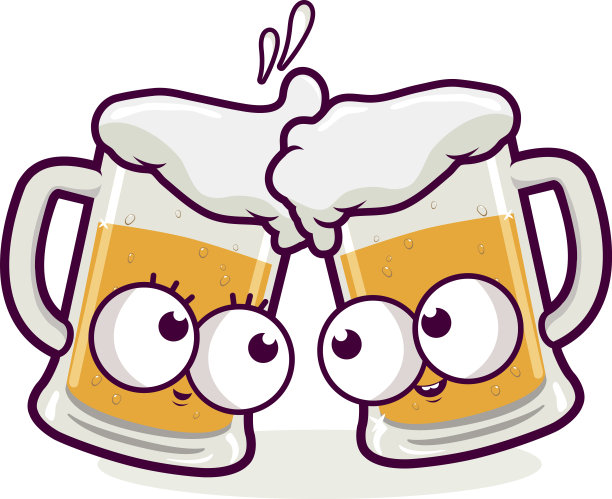 啤酒漫画敬酒图片下载