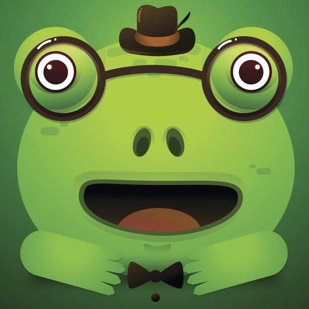 可爱的绿色树蛙卡通/矢量青蛙角色图片下载