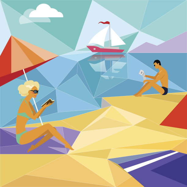 夏天海滩上的人图片下载