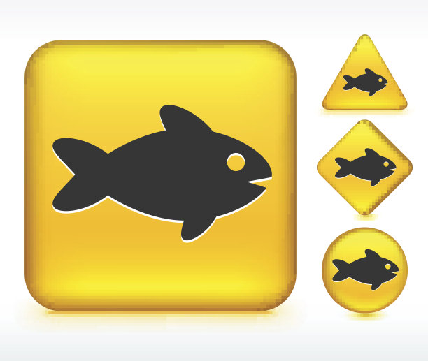 黄色按钮上的鱼图片下载