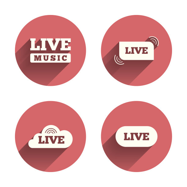 现场音乐图标。卡拉ok或空气流图片下载