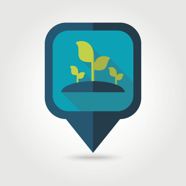 植物芽平针地图图标。地图上的指针图片下载