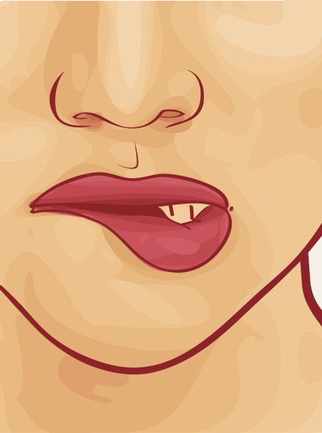 涂了口红的女人的脸。图片下载