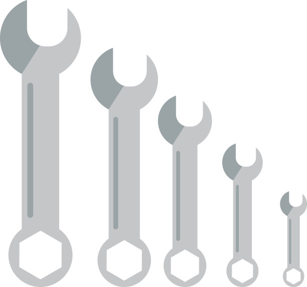 一套螺丝刀手工工具工人工具平面卡通矢量图片下载