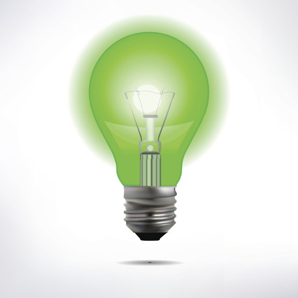 矢量绿色灯泡图片下载