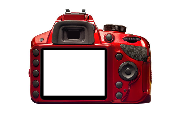 红色相机背带空白显示器和无表带图片下载