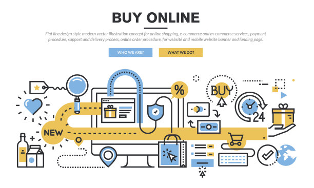 平面线条设计理念，适用于网上购物图片下载