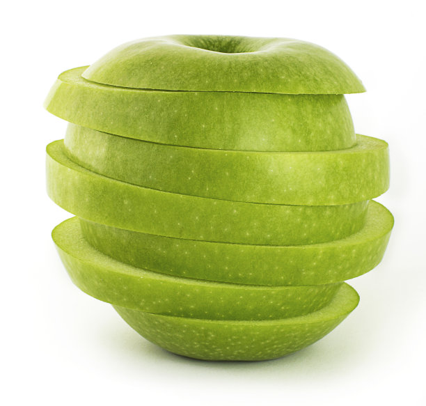 鲜绿苹果-切片苹果图片下载
