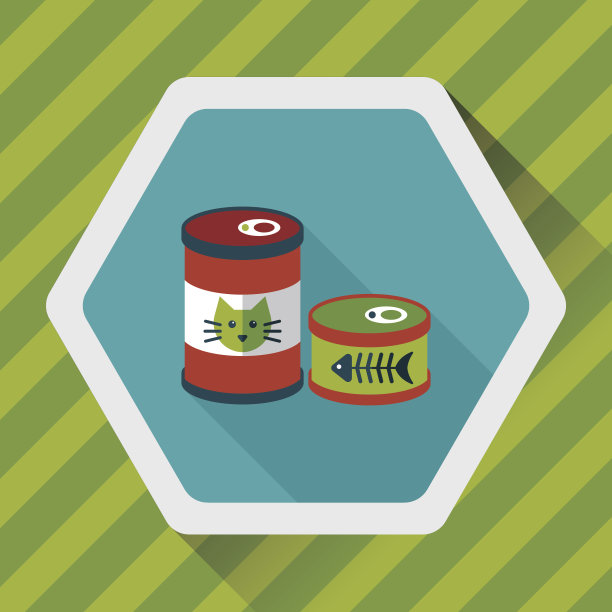 宠物猫粮可以平图标与长影子，eps10图片下载