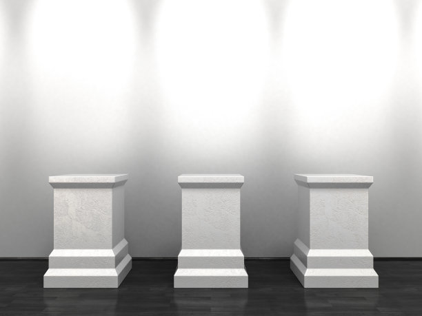 画廊内部的空基座图片下载