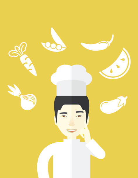 厨师在厨房准备食物的画像图片下载