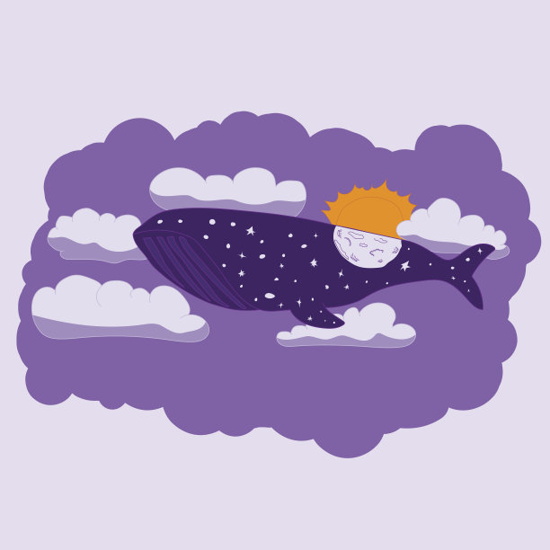 夜鲸飞过天空图片下载