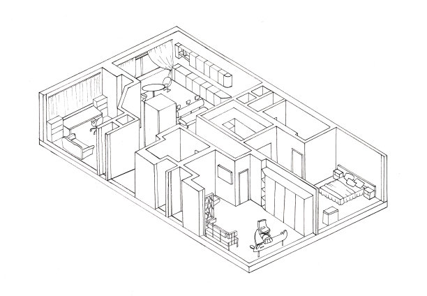 素描，等高线，公寓平面图，线条图片下载