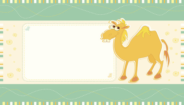 卡片设计与可爱的骆驼在一个彩色的背景图片下载