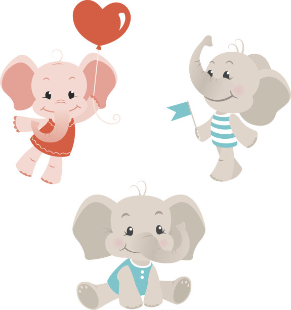 小象卡通人物设定图片下载