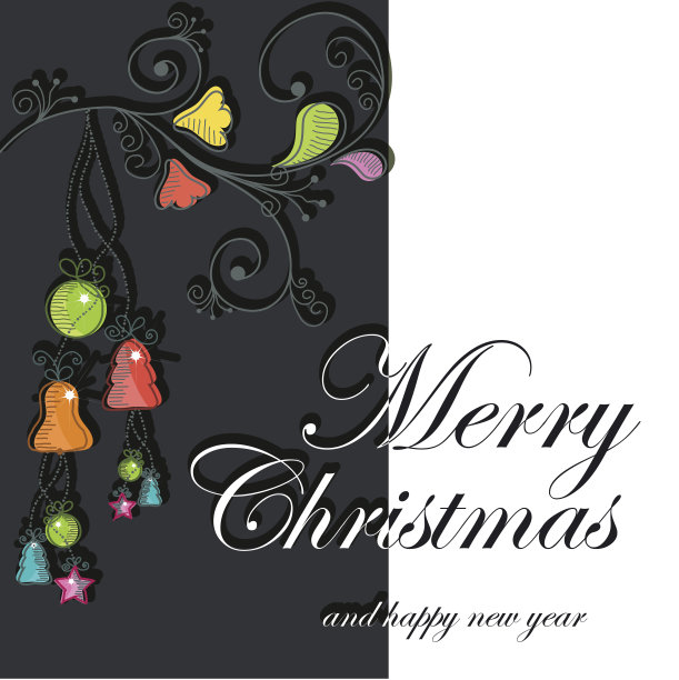 美丽的圣诞卡与圣诞装饰图片下载