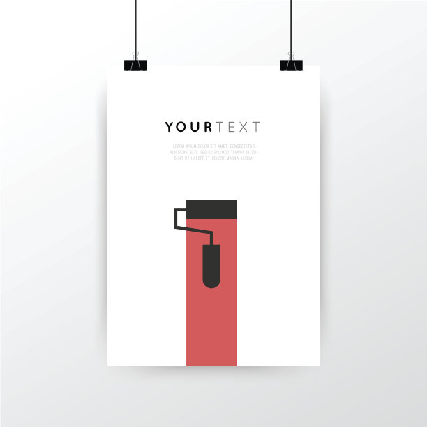 A4 / A3格式海报简约抽象漆辊设计图片下载