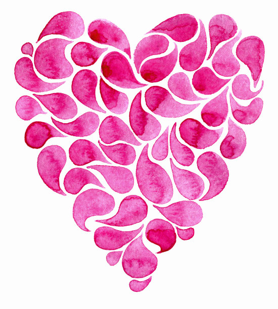 水彩的心图片下载