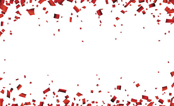 红色的五彩纸屑庆祝横幅图片下载
