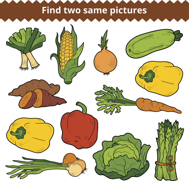 找两张相同的图片。蔬菜向量集图片下载