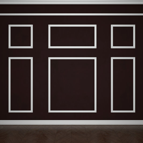 带有灰泥和拼花地板的古典房间图片下载