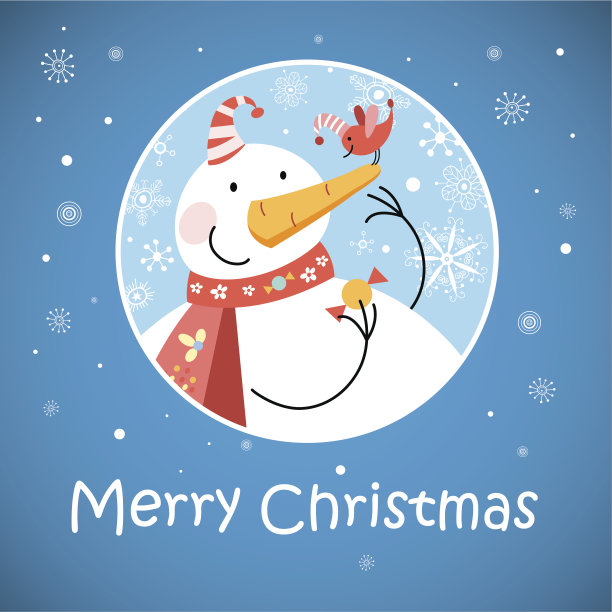 有雪人的圣诞贺卡图片下载