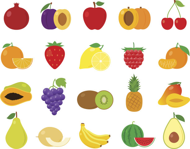 矢量水果图标图片下载