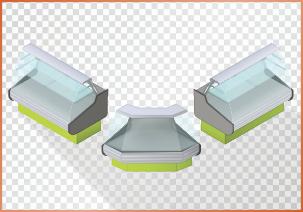 冷藏计数器矢量3d插图图片下载
