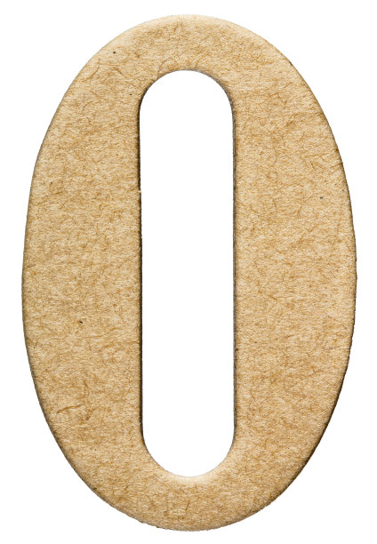 0, 0，数字从纸板，孤立在白色背景图片下载
